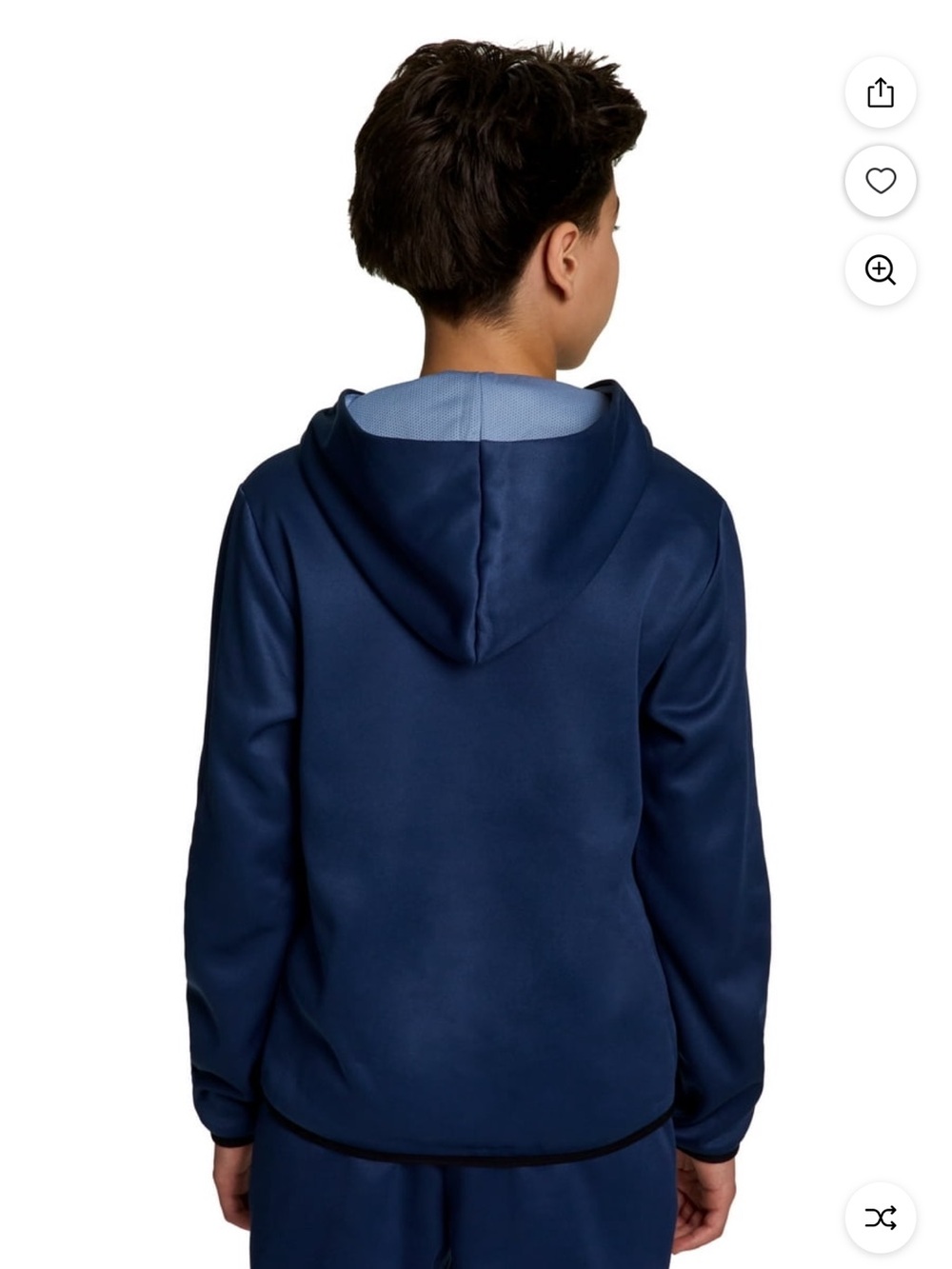 NWT Reebok Boys Performance Hoodie | Navy Blue Athletic Pullover - Picture 4 of 4